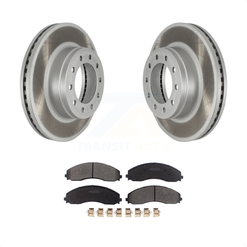 Front Coated Disc Brake Rotors And Semi-Metallic Pads Kit For Ford F-450 Super Duty F-550 KGF-102433 by Transit Auto