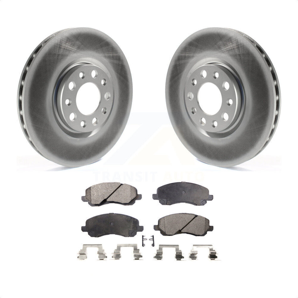 Front Coated Disc Brake Rotors And Semi-Metallic Pads Kit For 2017 Jeep Compass With 305mm Diameter Rotor KGF-102452 by Transit Auto