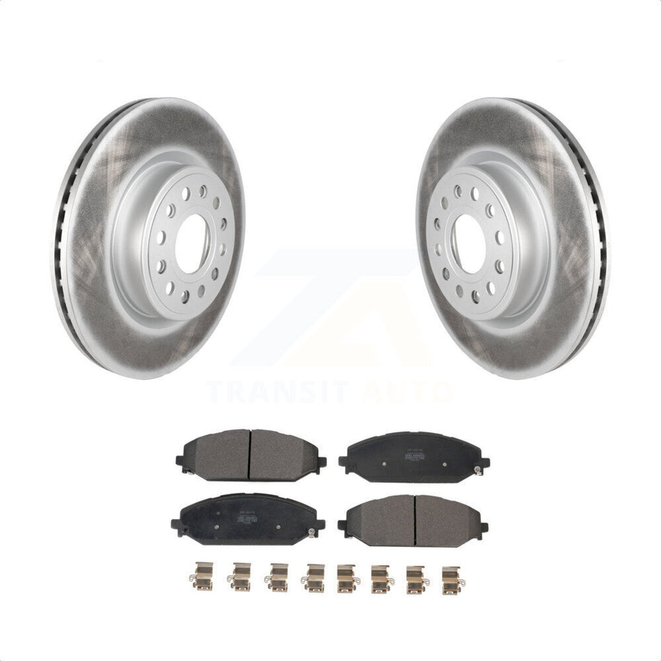 Front Coated Disc Brake Rotors And Semi-Metallic Pads Kit For Ram 1500 KGF-102453 by Transit Auto