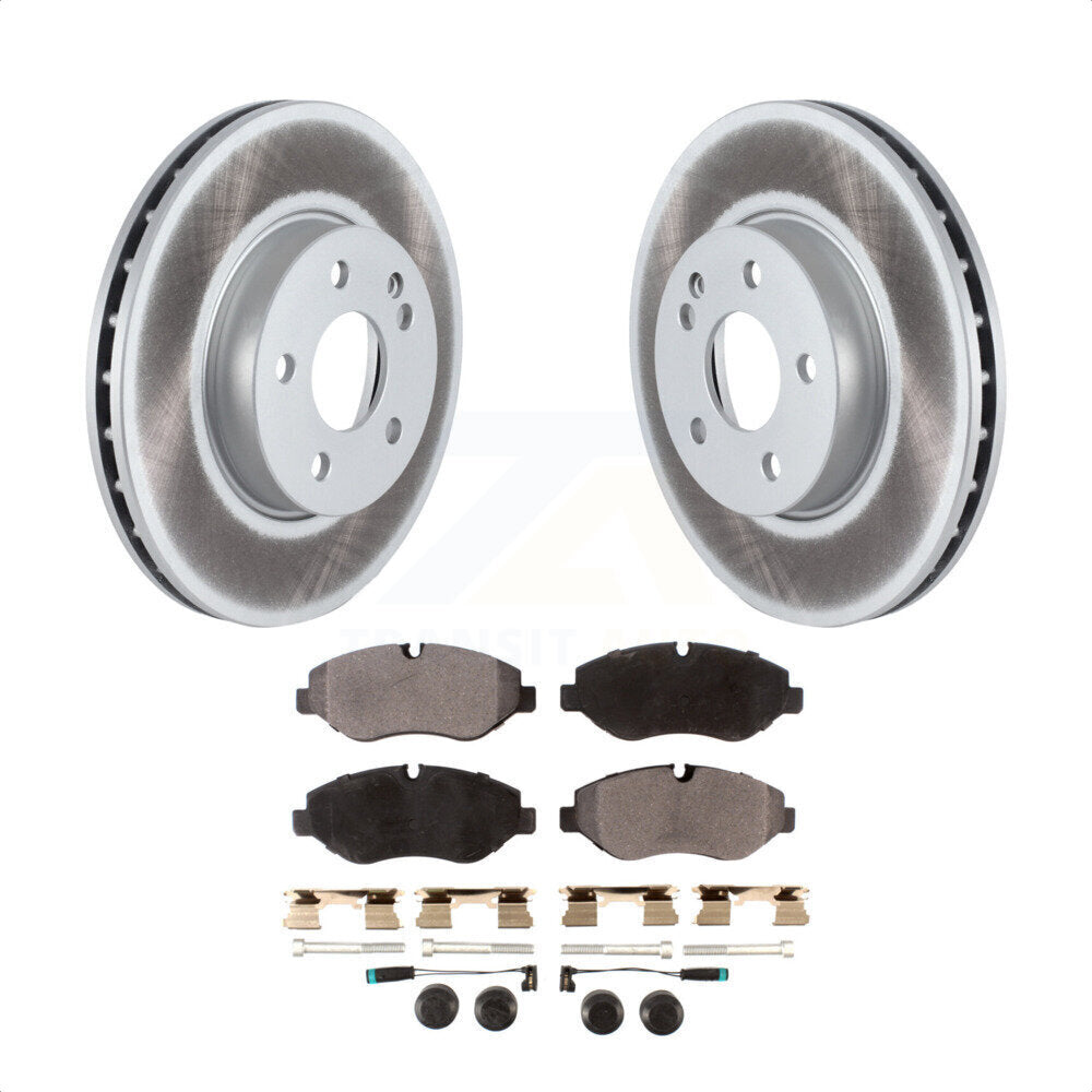 Front Coated Disc Brake Rotors And Semi-Metallic Pads Kit For 2016-2020 Mercedes-Benz Metris KGF-102459 by Transit Auto