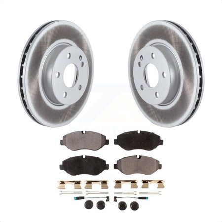 Front Coated Disc Brake Rotors And Semi-Metallic Pads Kit For 2016-2020 Mercedes-Benz Metris KGF-102459 by Transit Auto