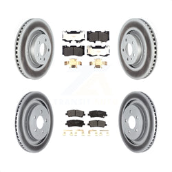 Front Rear Coated Disc Brake Rotors And Semi-Metallic Pads Kit For Ford Mustang KGF-102465