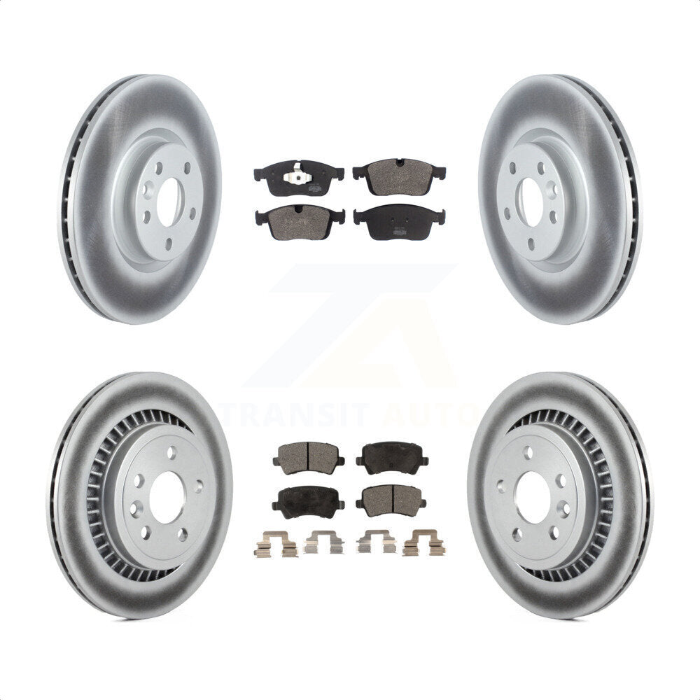 Front Rear Coated Disc Brake Rotors And Semi-Metallic Pads Kit For Volvo XC60 KGF-102468 by Transit Auto