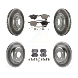 Front Rear Coated Disc Brake Rotors And Semi-Metallic Pads Kit For 2009 Audi A4 Quattro Convertible With 300mm Diameter Rotor KGF-102469