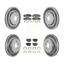 Front Rear Coated Disc Brake Rotors And Semi-Metallic Pads Kit For Dodge Charger With 355mm Diameter Rotor KGF-102483