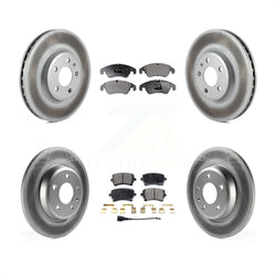 Front Rear Coated Disc Brake Rotors And Semi-Metallic Pads Kit For 2013 Audi A4 allroad KGF-102486