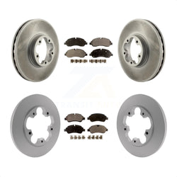 Front Rear Coated Disc Brake Rotors And Semi-Metallic Pads Kit For 2016 Ford Transit-350 HD With 5 Lug Wheels KGF-102494