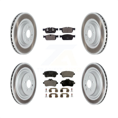 Front Rear Coated Disc Brake Rotors And Semi-Metallic Pads Kit For 2017 Mercedes-Benz GLS350d KGF-102507 by Transit Auto