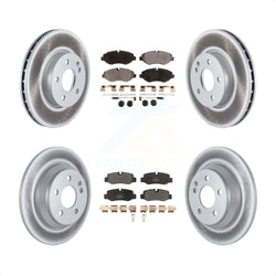 Front Rear Coated Disc Brake Rotors And Semi-Metallic Pads Kit For 2016-2020 Mercedes-Benz Metris KGF-102508