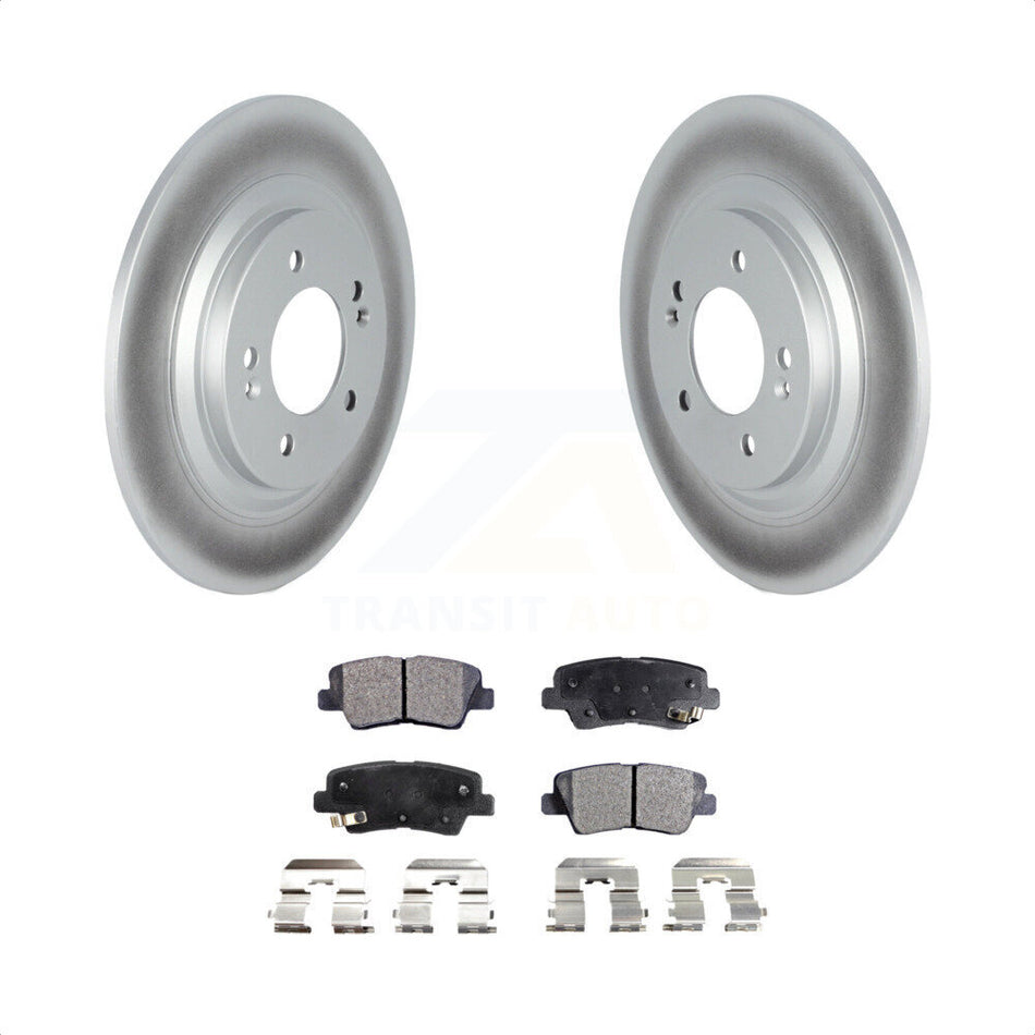 Rear Coated Disc Brake Rotors And Semi-Metallic Pads Kit For 2017 Kia Cadenza Limited Technology With Electric Parking KGF-102528 by Transit Auto