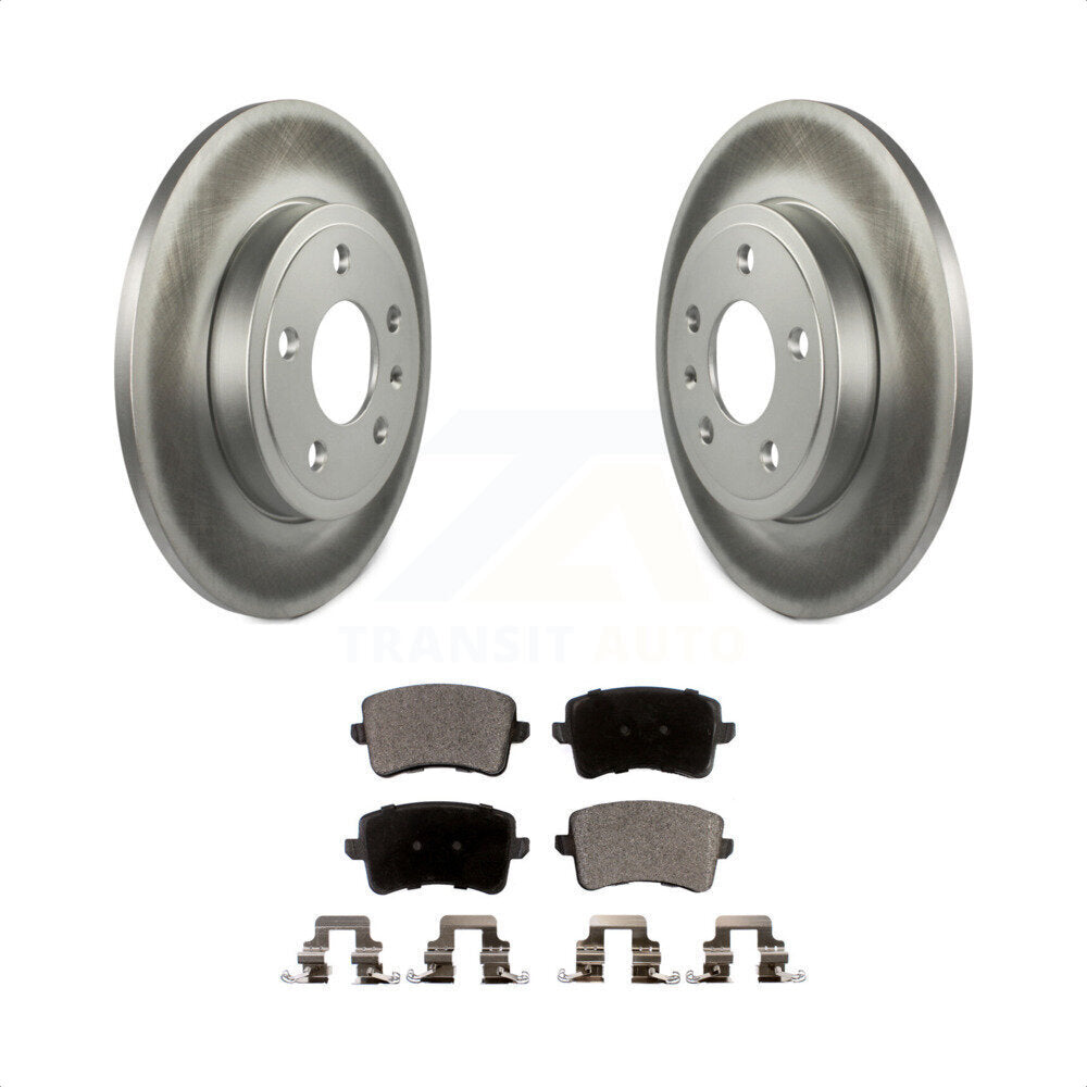 Rear Coated Disc Brake Rotors And Semi-Metallic Pads Kit For 2009 Audi A4 Quattro Sedan Wagon With 288mm Diameter Rotor KGF-102542 by Transit Auto