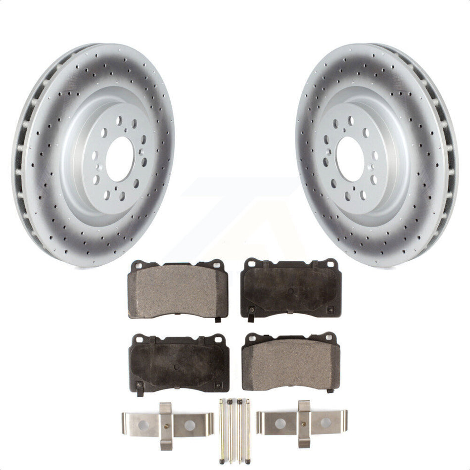 Front Coated Disc Brake Rotors And Semi-Metallic Pads Kit For 2017-2019 Honda Civic Type R KGF-102558 by Transit Auto