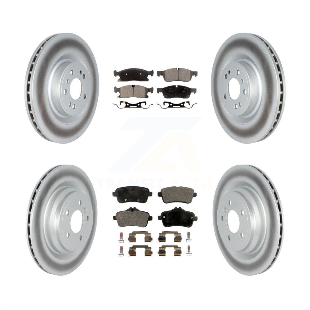 Front Rear Coated Disc Brake Rotors And Semi-Metallic Pads Kit For 2016-2017 Mercedes-Benz GLE400 With AMG Package KGF-102577 by Transit Auto