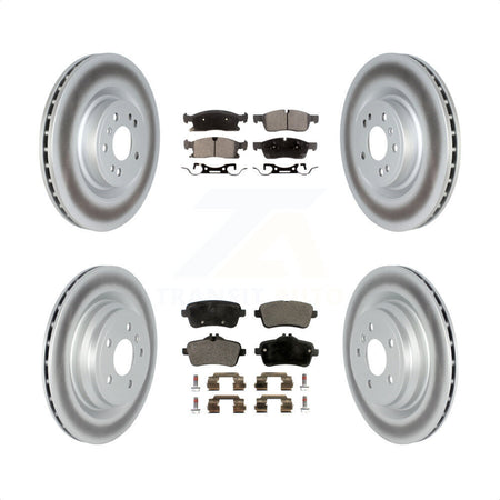 Front Rear Coated Disc Brake Rotors And Semi-Metallic Pads Kit For 2016-2017 Mercedes-Benz GLE400 With AMG Package KGF-102577 by Transit Auto