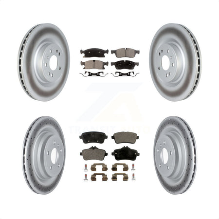 Front Rear Coated Disc Brake Rotors And Semi-Metallic Pads Kit For 2016-2017 Mercedes-Benz GLE400 With AMG Package KGF-102578 by Transit Auto