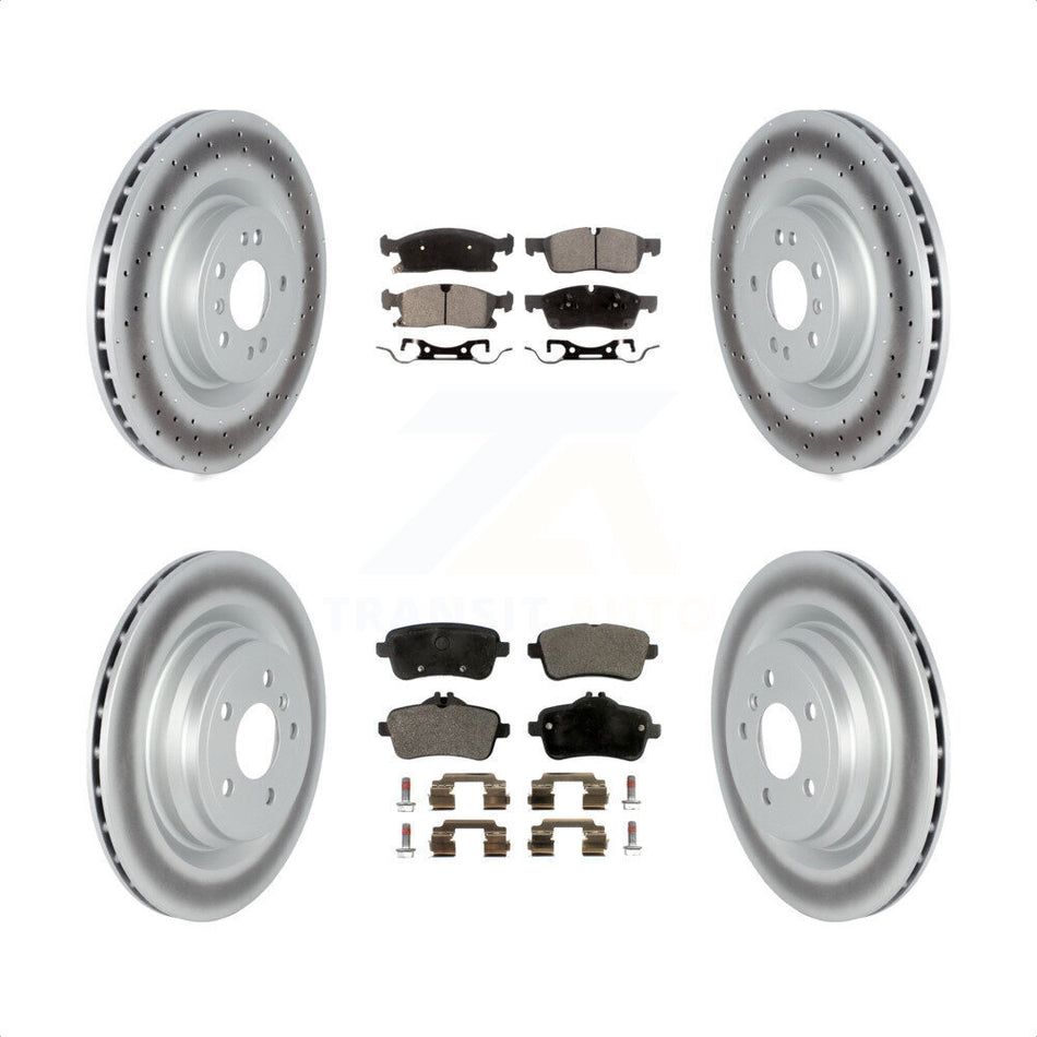 Front Rear Coated Disc Brake Rotors And Semi-Metallic Pads Kit For 2016-2017 Mercedes-Benz GLE400 With AMG Package KGF-102579 by Transit Auto
