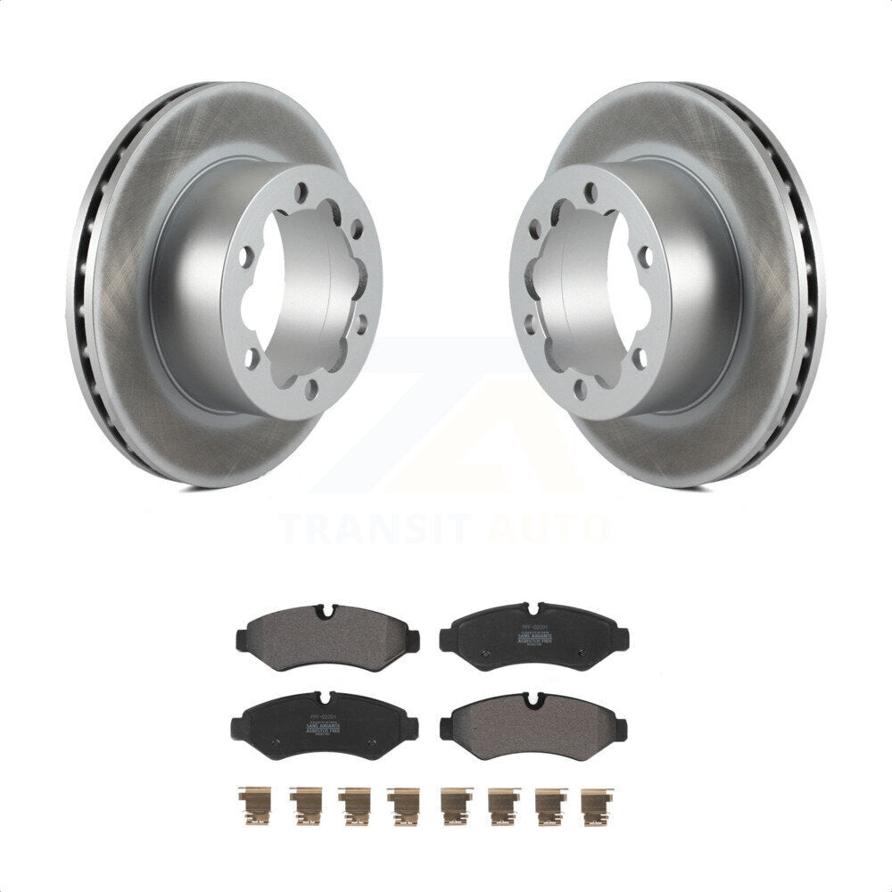 Rear Coated Disc Brake Rotors And Semi-Metallic Pads Kit For Mercedes-Benz Sprinter 3500 Freightliner 2500 3500XD KGF-102653 by Transit Auto