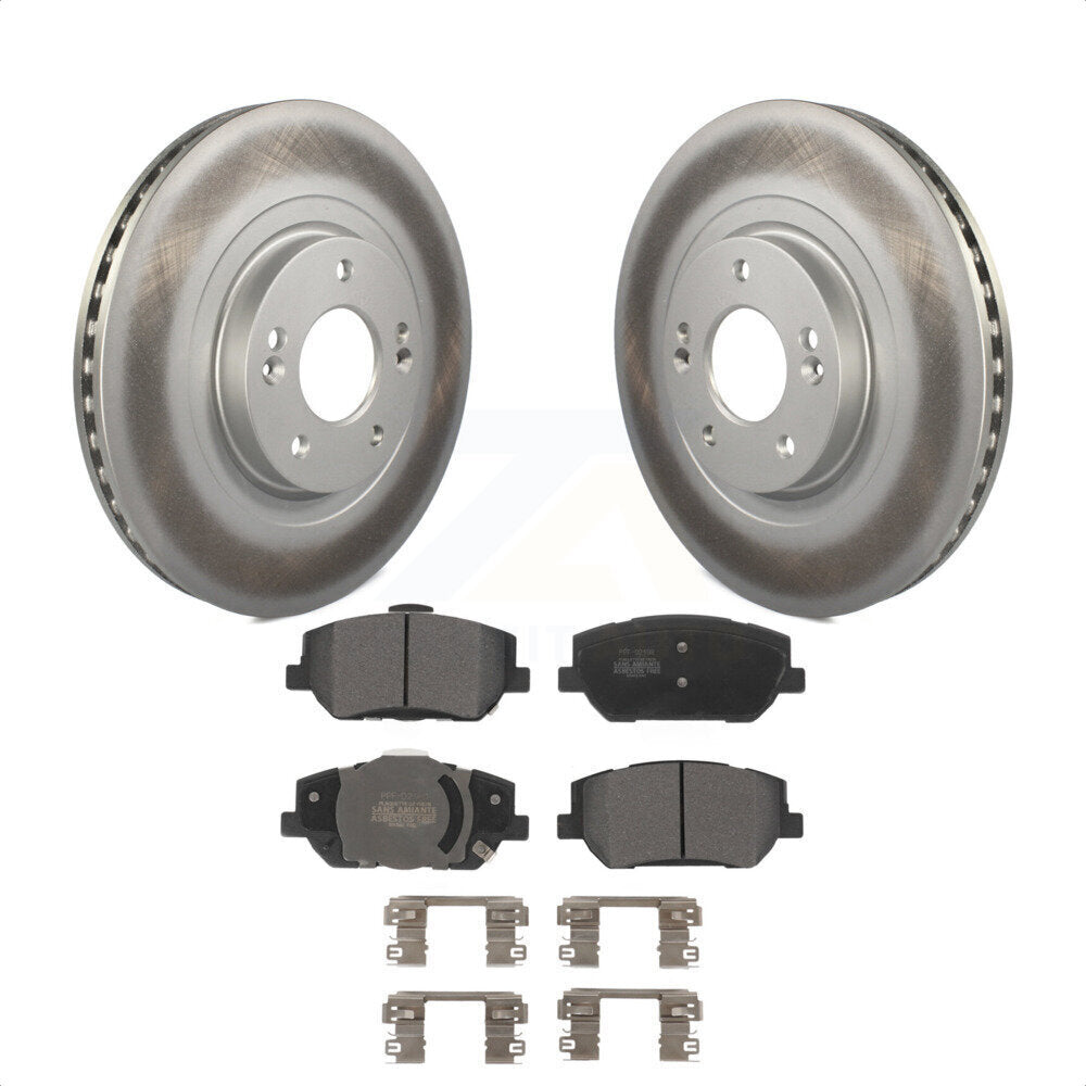 Front Coated Disc Brake Rotors And Semi-Metallic Pads Kit For 2019-2020 Hyundai Santa Fe KGF-102666 by Transit Auto