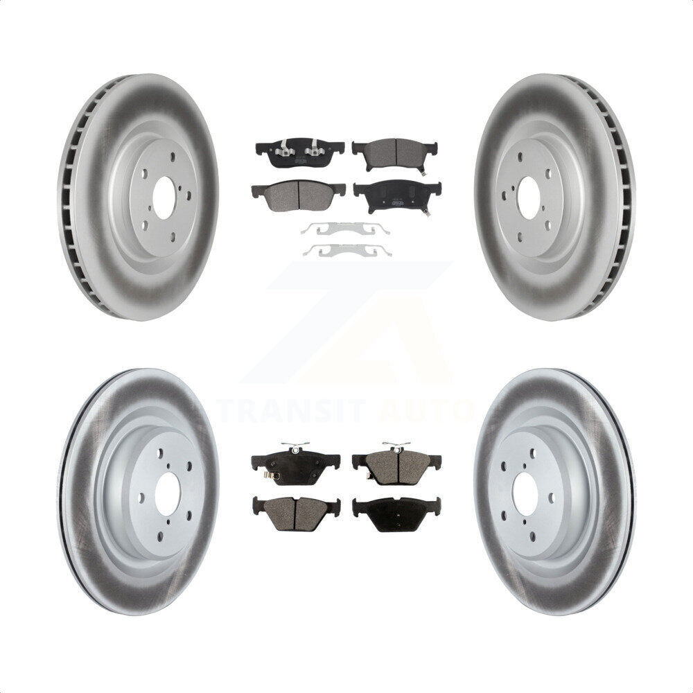 Front Rear Coated Disc Brake Rotors And Semi-Metallic Pads Kit For 2019-2021 Subaru Ascent KGF-102680 by Transit Auto