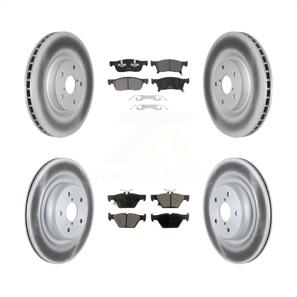 Front Rear Coated Disc Brake Rotors And Semi-Metallic Pads Kit For 2019-2021 Subaru Ascent KGF-102680 by Transit Auto