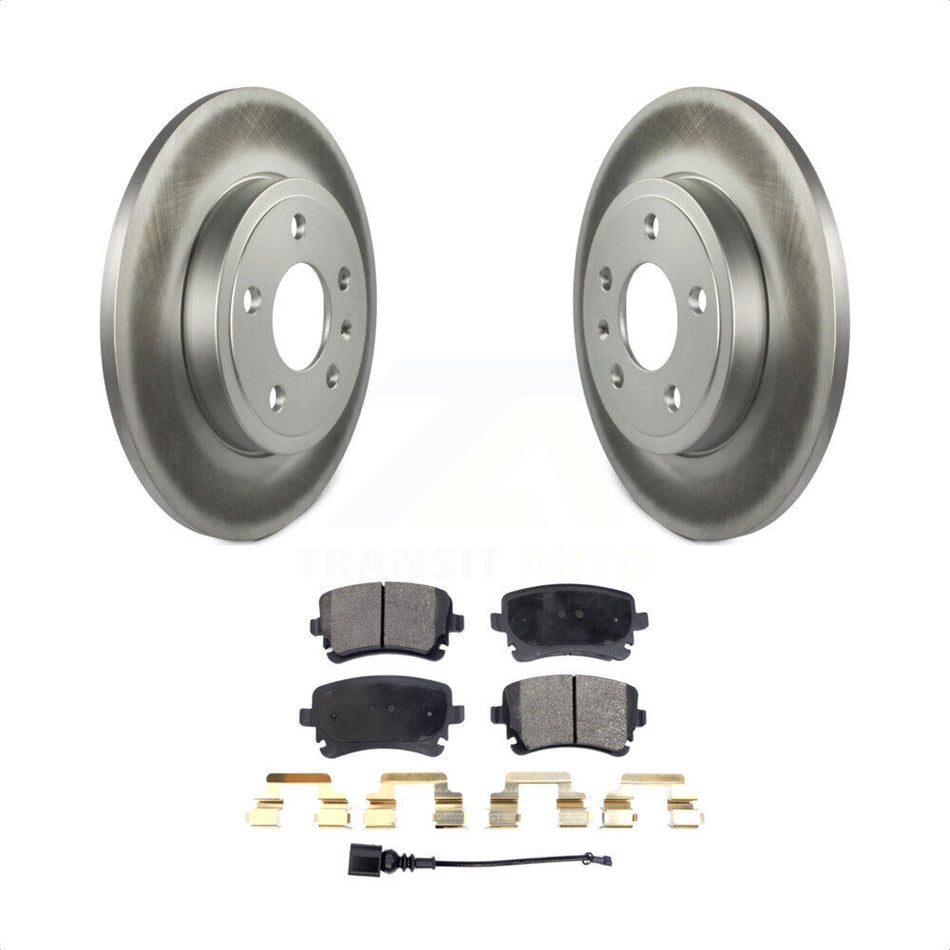 Rear Coated Disc Brake Rotors And Semi-Metallic Pads Kit For 2008 Audi A4 Quattro With 300mm Diameter Rotor KGF-102681 by Transit Auto