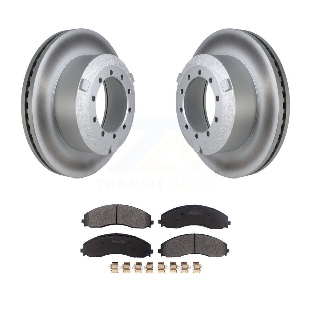 Rear Coated Disc Brake Rotors And Semi-Metallic Pads Kit For Ford F-450 Super Duty F-550 F-600 KGF-102685 by Transit Auto