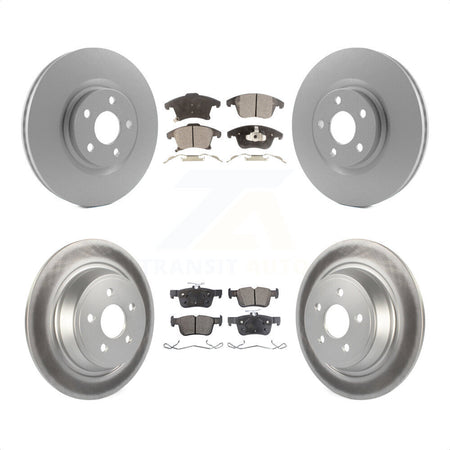 Front Rear Coated Disc Brake Rotors And Semi-Metallic Pads Kit For 2019-2020 Ford Police Responder Hybrid SSV Plug-In KGF-102705 by Transit Auto