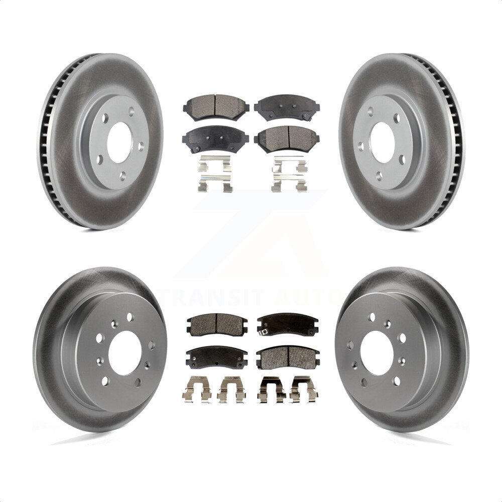 Front Rear Coated Disc Brake Rotors And Semi-Metallic Pads Kit For Chevrolet Impala Monte Carlo Oldsmobile Intrigue KGF-102706 by Transit Auto