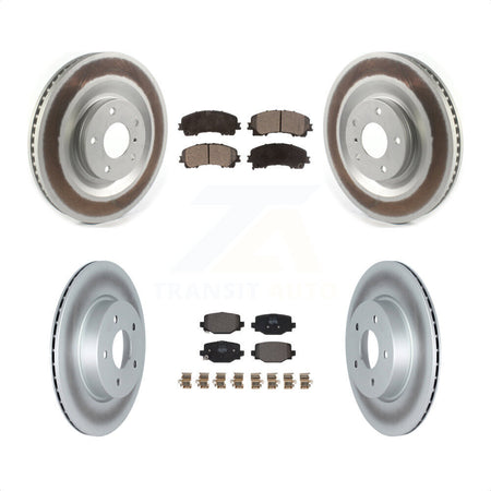 Front Rear Coated Disc Brake Rotors And Semi-Metallic Pads Kit For INFINITI QX50 QX55 KGF-102726 by Transit Auto