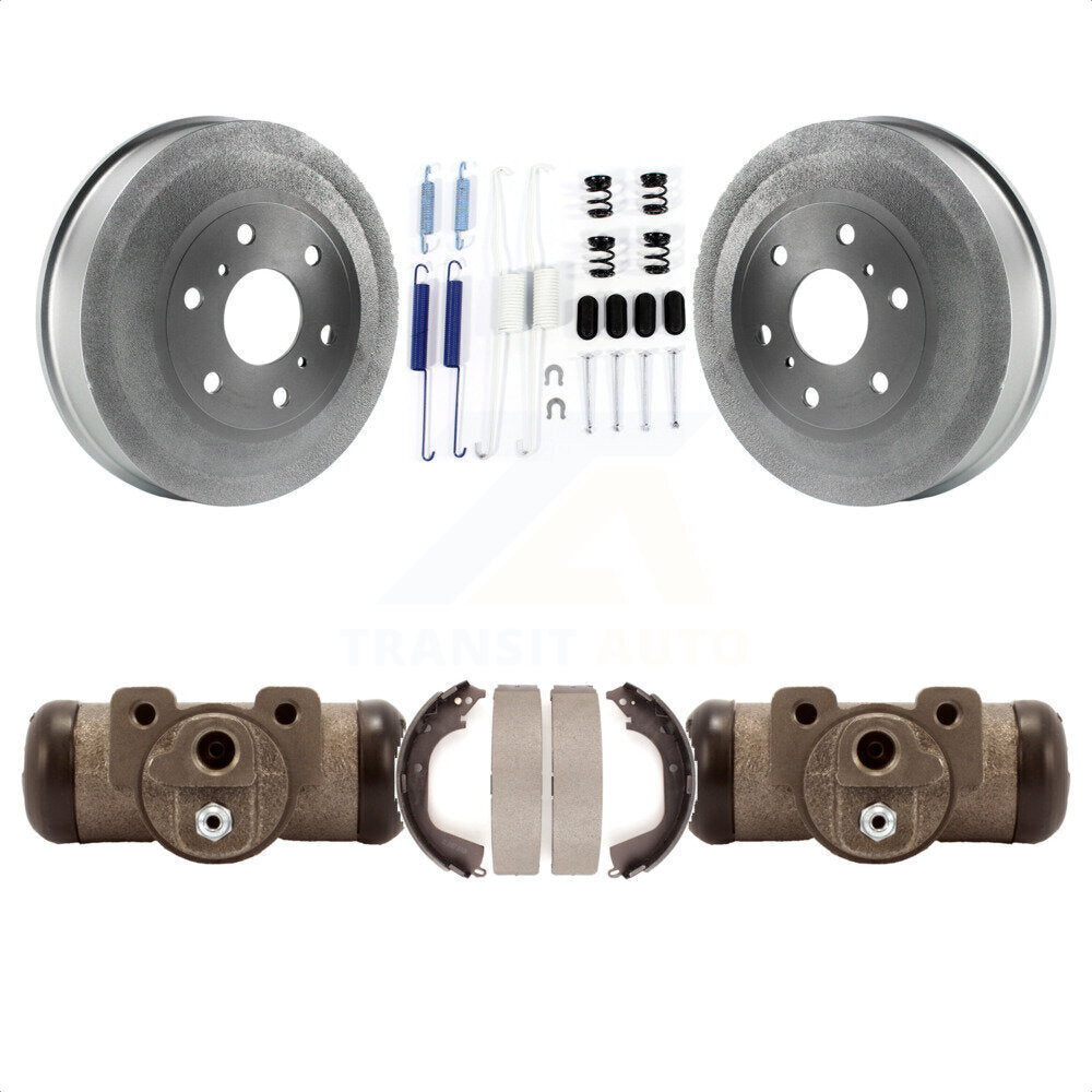 Rear Coated Brake Drum Shoes Spring And Cylinders Kit For 2010-2013 Chevrolet Silverado 1500 GMC Sierra With 6400 Lb GVW KGN-100118 by Transit Auto