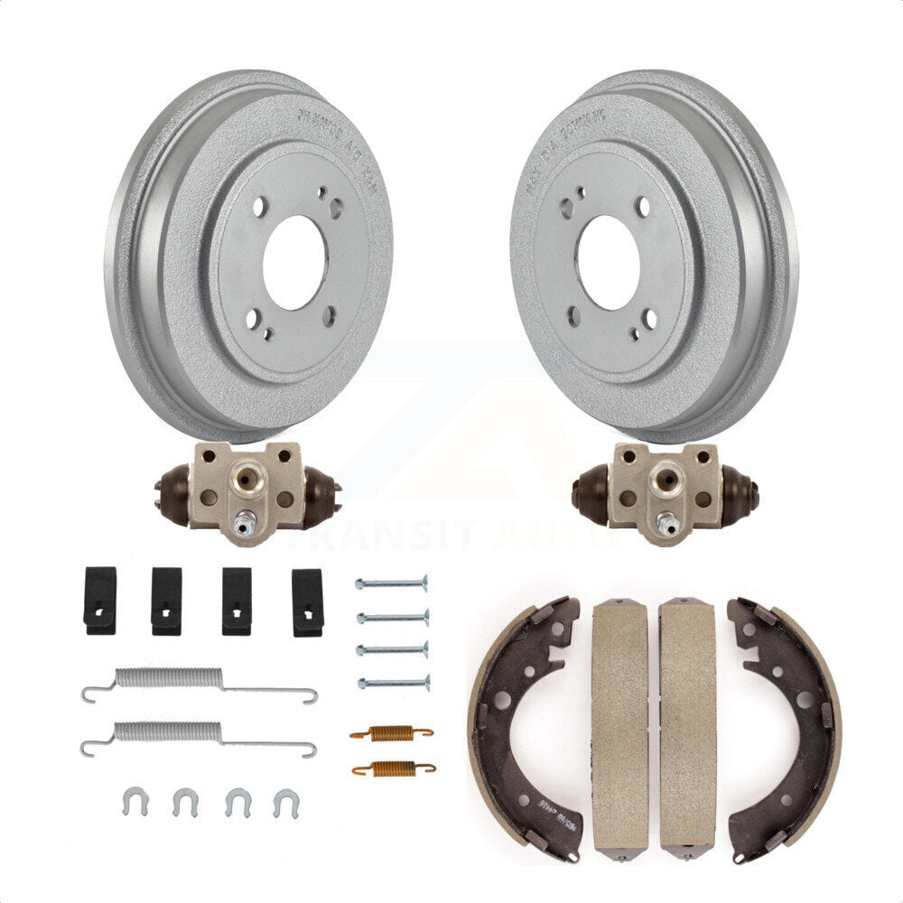 Rear Coated Brake Drum Shoes Spring And Cylinders Kit (6Pc) For Honda Civic KGN-100131 by Transit Auto