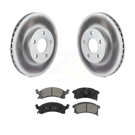 Front Coated Disc Brake Rotors & Semi-Metallic Pad Kit For Chevrolet Cavalier Pontiac Sunfire Grand Am Buick Skylark Corsica Oldsmobile Achieva Beretta Sunbird Cutlass Calais KGS-100002 by Transit Auto