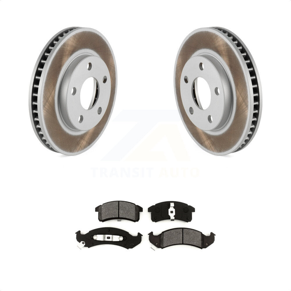 Front Coat Brake Rotor Semi-Metallic Pad Kit For Buick LeSabre Pontiac Chevrolet Camaro Oldsmobile Cadillac 88 DeVille Bonneville Firebird Park Avenue Eldorado Seville 98 APV KGS-100006 by Transit Auto