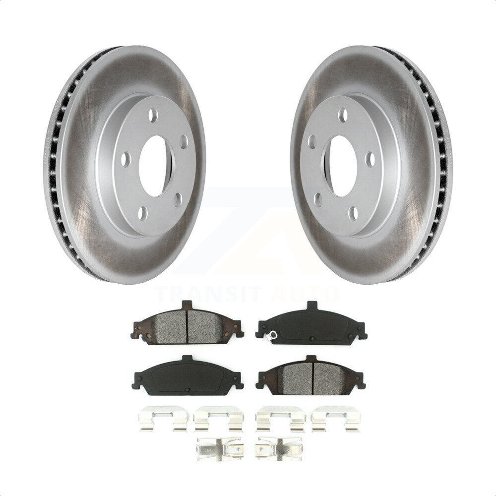 Front Coated Disc Brake Rotors And Semi-Metallic Pads Kit For Chevrolet Pontiac Grand Am Malibu Oldsmobile Alero Classic Cutlass KGS-100009 by Transit Auto