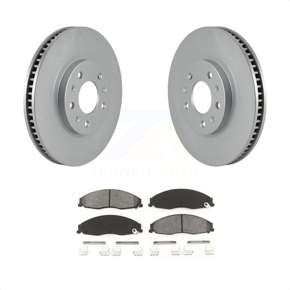 Front Coated Disc Brake Rotors And Semi-Metallic Pads Kit For Cadillac CTS With Standard Suspension KGS-100023 by Transit Auto