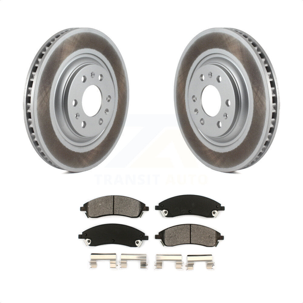 Front Coated Disc Brake Rotors And Semi-Metallic Pads Kit For 2004-2009 Cadillac SRX KGS-100034 by Transit Auto