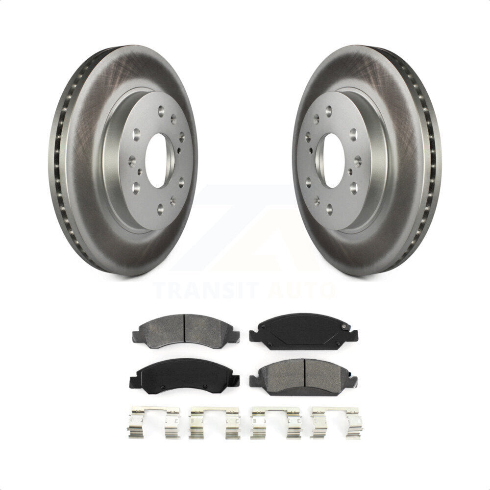 Front Coat Brake Rotor Semi-Metallic Pad Kit For Chevrolet Silverado 1500 GMC Sierra Tahoe Cadillac Yukon Suburban Escalade XL Classic XTS Avalanche ESV Express LD EXT Savana KGS-100036 by Transit Auto