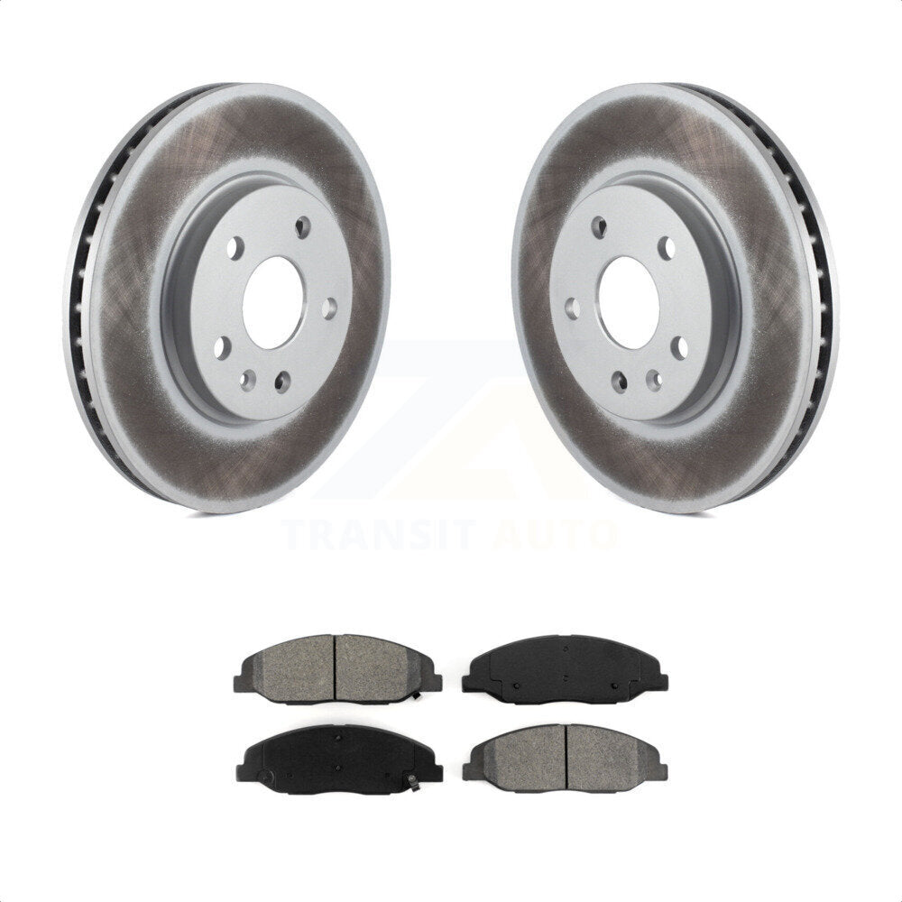 Front Coated Disc Brake Rotors And Semi-Metallic Pads Kit For Cadillac CTS KGS-100050 by Transit Auto