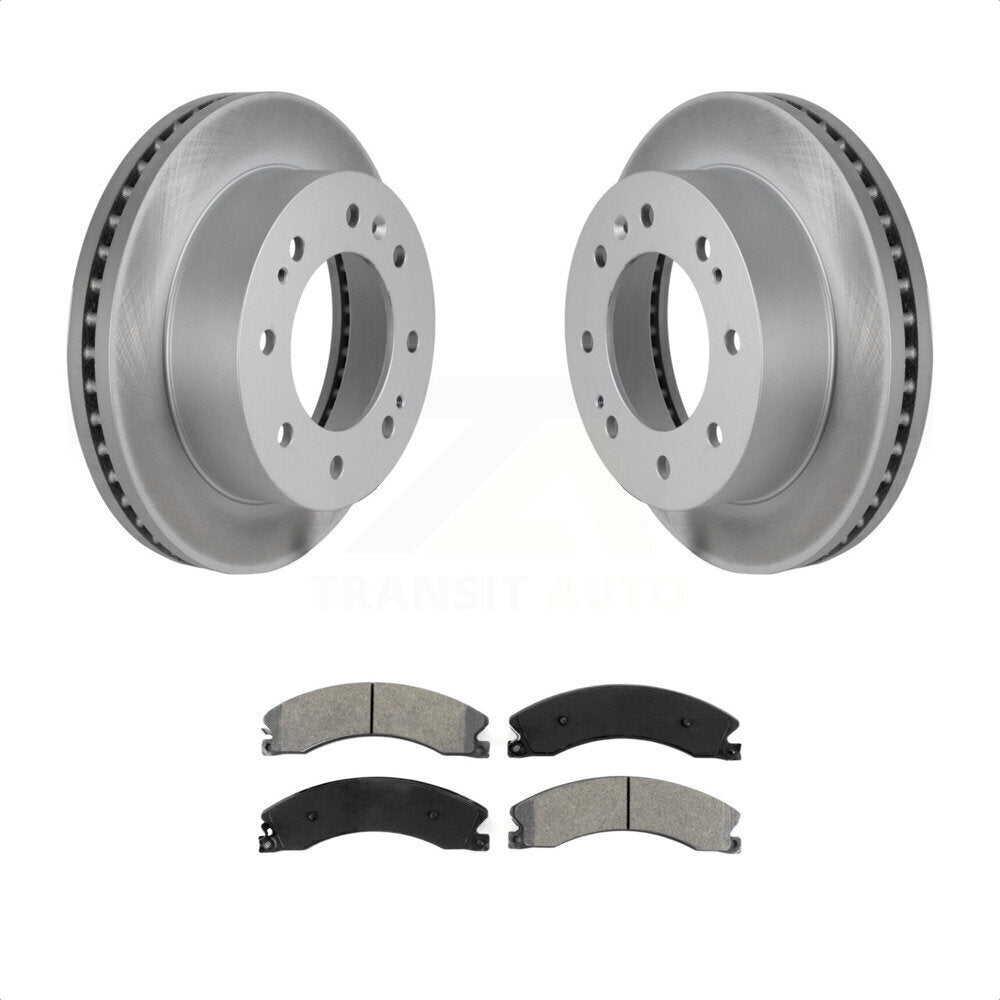 Front Coated Disc Brake Rotors And Semi-Metallic Pads Kit For Chevrolet Silverado 2500 HD GMC Sierra 3500 Suburban KGS-100059 by Transit Auto