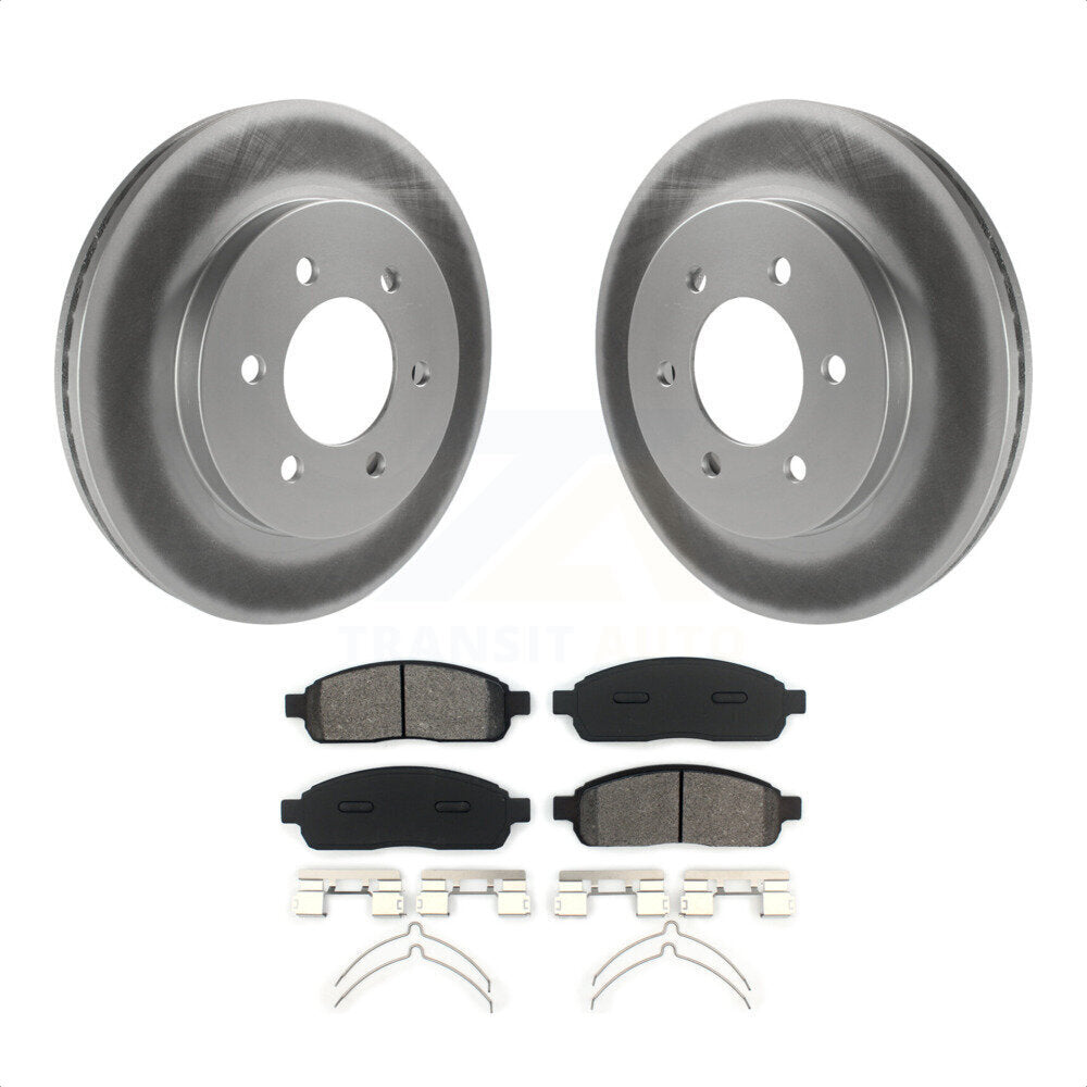 Front Coated Disc Brake Rotors And Semi-Metallic Pads Kit For Ford F-150 Lincoln Mark LT With 6 Lug Wheels 4WD KGS-100087 by Transit Auto