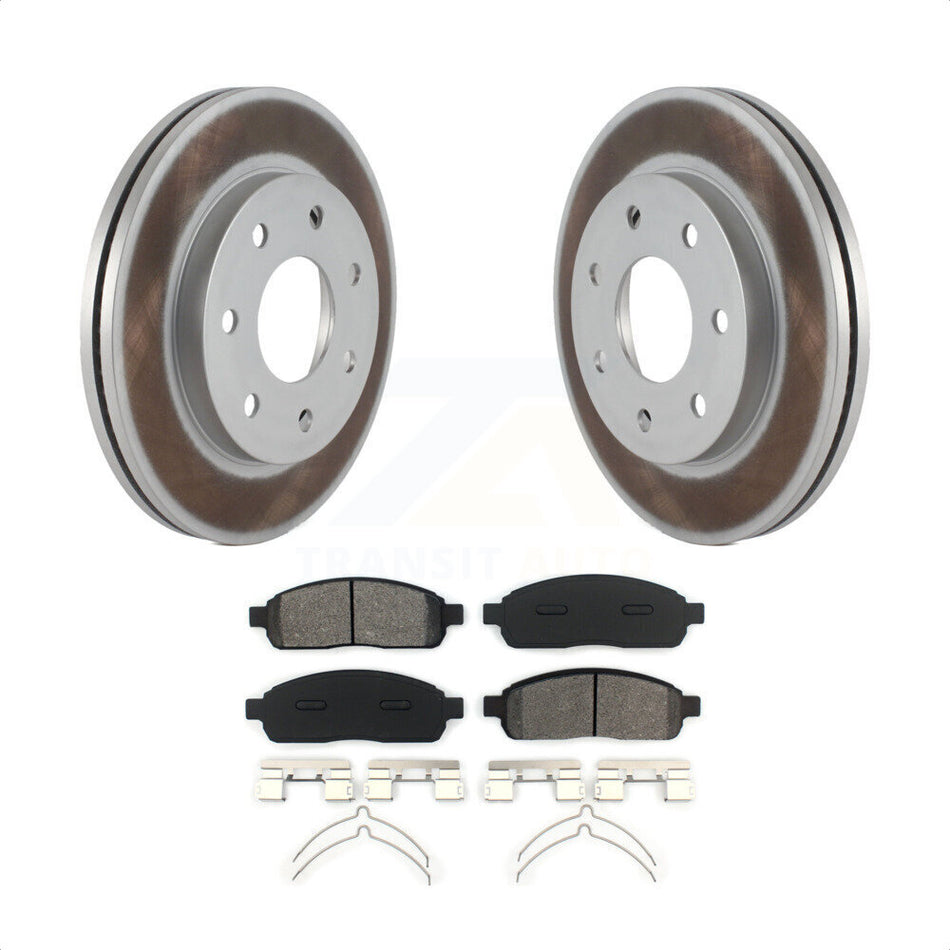 Front Coated Disc Brake Rotors And Semi-Metallic Pads Kit For Ford F-150 Lincoln Mark LT 4WD KGS-100088 by Transit Auto