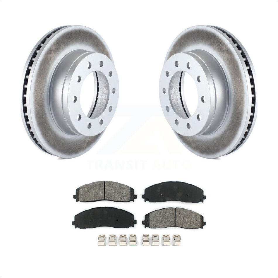 Front Coated Disc Brake Rotors And Semi-Metallic Pads Kit For Ford F-350 Super Duty F-250 KGS-100097 by Transit Auto