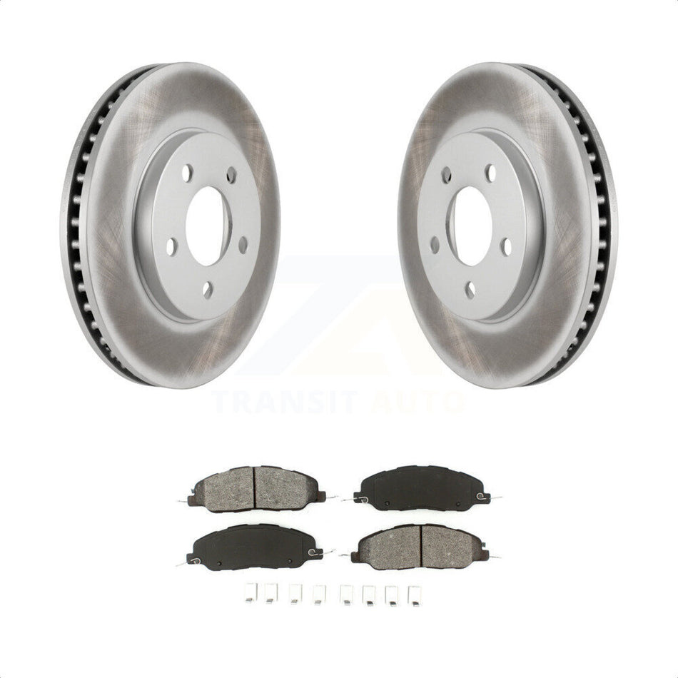 Front Coated Disc Brake Rotors And Semi-Metallic Pads Kit For 2005-2010 Ford Mustang Base KGS-100098 by Transit Auto