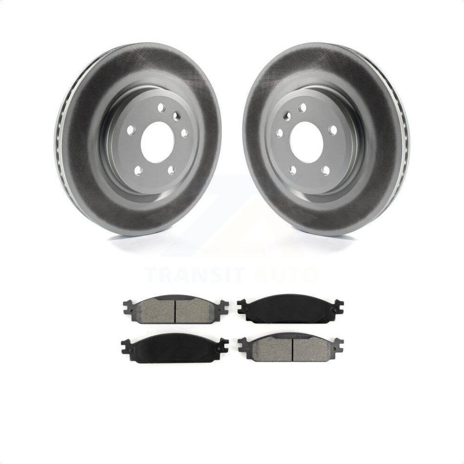 Front Coated Disc Brake Rotors And Semi-Metallic Pads Kit For 2009-2010 Lincoln MKS KGS-100113 by Transit Auto