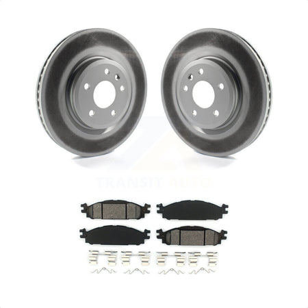 Front Coated Disc Brake Rotors And Semi-Metallic Pads Kit For Ford Explorer Taurus Flex Lincoln MKT MKS KGS-100114 by Transit Auto