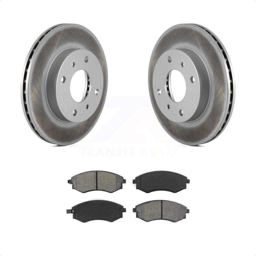 Front Coated Disc Brake Rotors And Semi-Metallic Pads Kit For INFINITI G20 KGS-100174 by Transit Auto