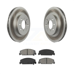 Front Coated Disc Brake Rotors And Semi-Metallic Pads Kit For 1997 Honda Civic LX with 4-Wheel ABS KGS-100175