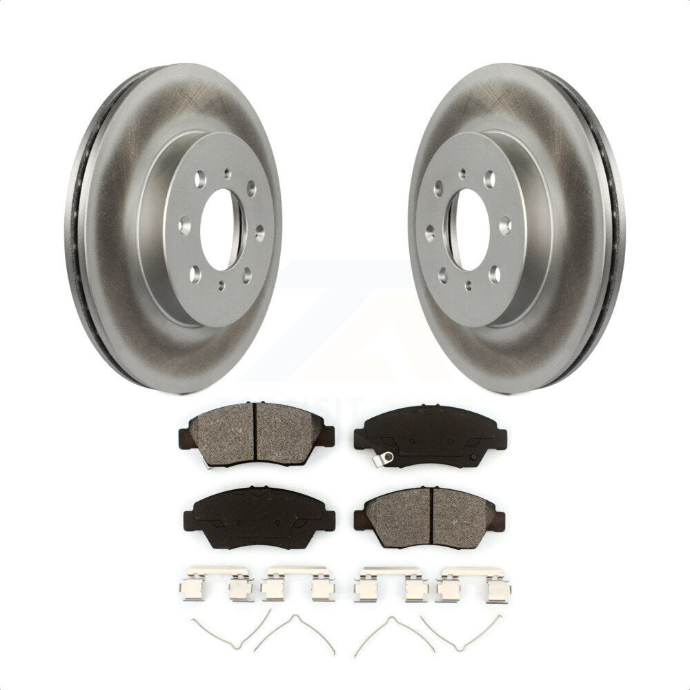 Front Coated Disc Brake Rotors And Semi-Metallic Pads Kit For Honda Civic Fit del Sol KGS-100179 by Transit Auto