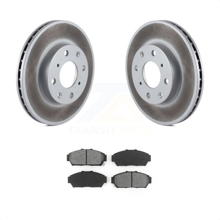 Front Coated Disc Brake Rotors And Semi-Metallic Pads Kit For 1994-1995 Honda Civic EX with Sedan Non-ABS KGS-100182 by Transit Auto