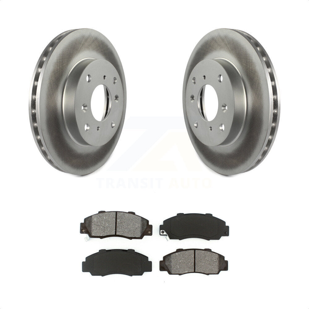 Front Coated Disc Brake Rotors And Semi-Metallic Pads Kit For 1993-1994 Honda Prelude VTEC KGS-100203 by Transit Auto